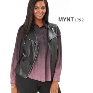 MYNT 1792 FAUX LEATHER MOTO VEST